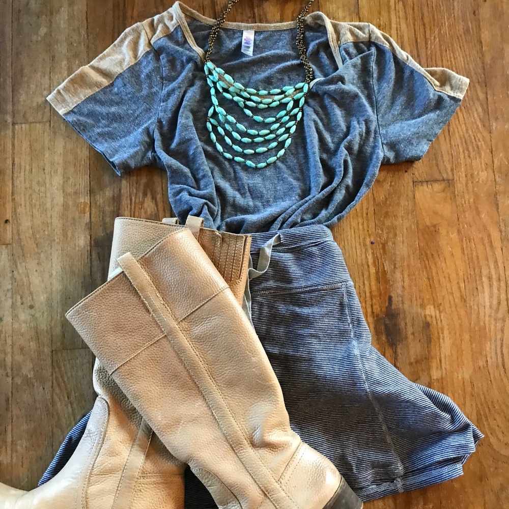Lularoe Tan and Gray Top
